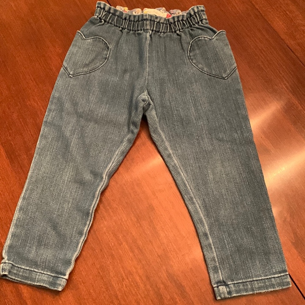 Mini Boden Loose Fit Heart Pocket Jeans. Girls Size 4. Excellent condition.